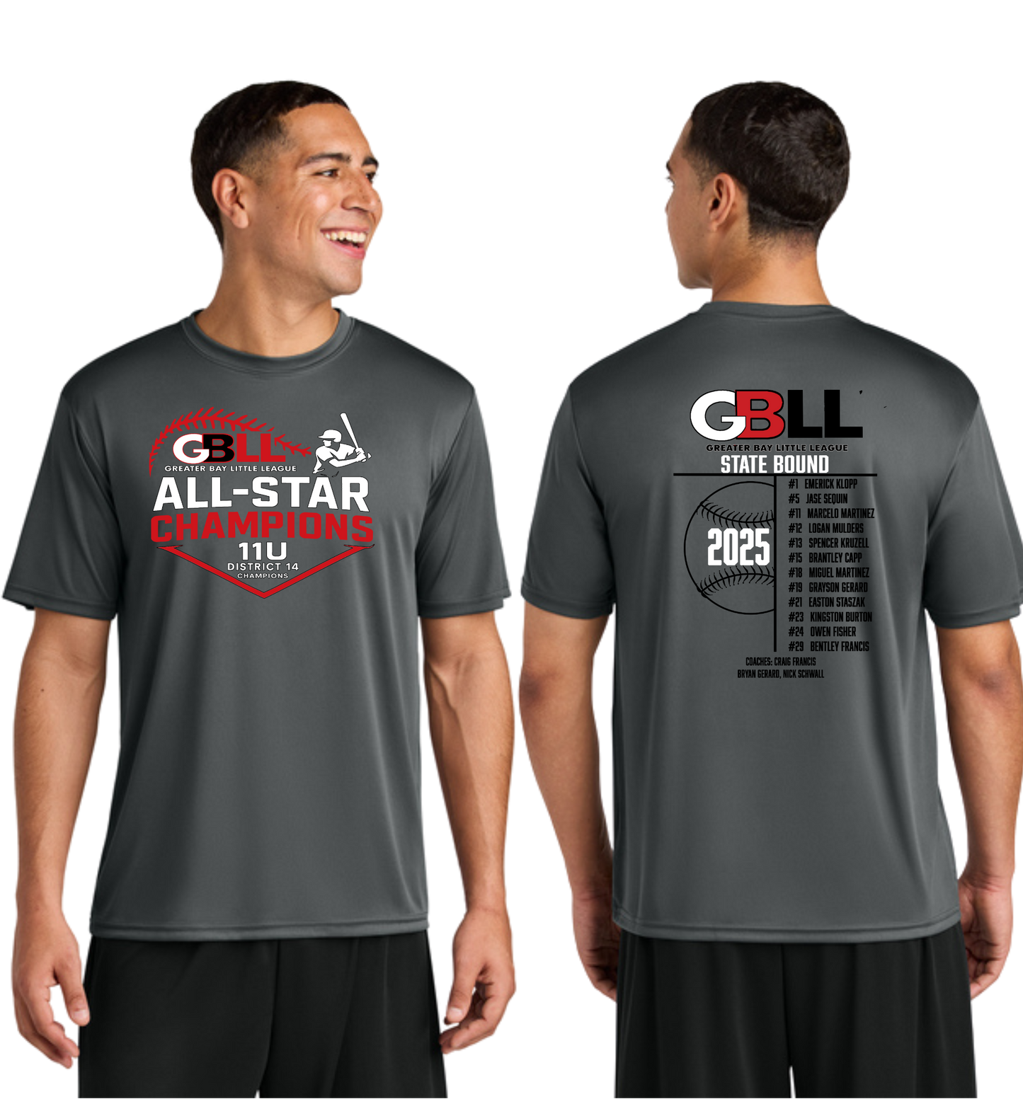 GBLL District 14 11u ADULT DriFit & Cotton T's