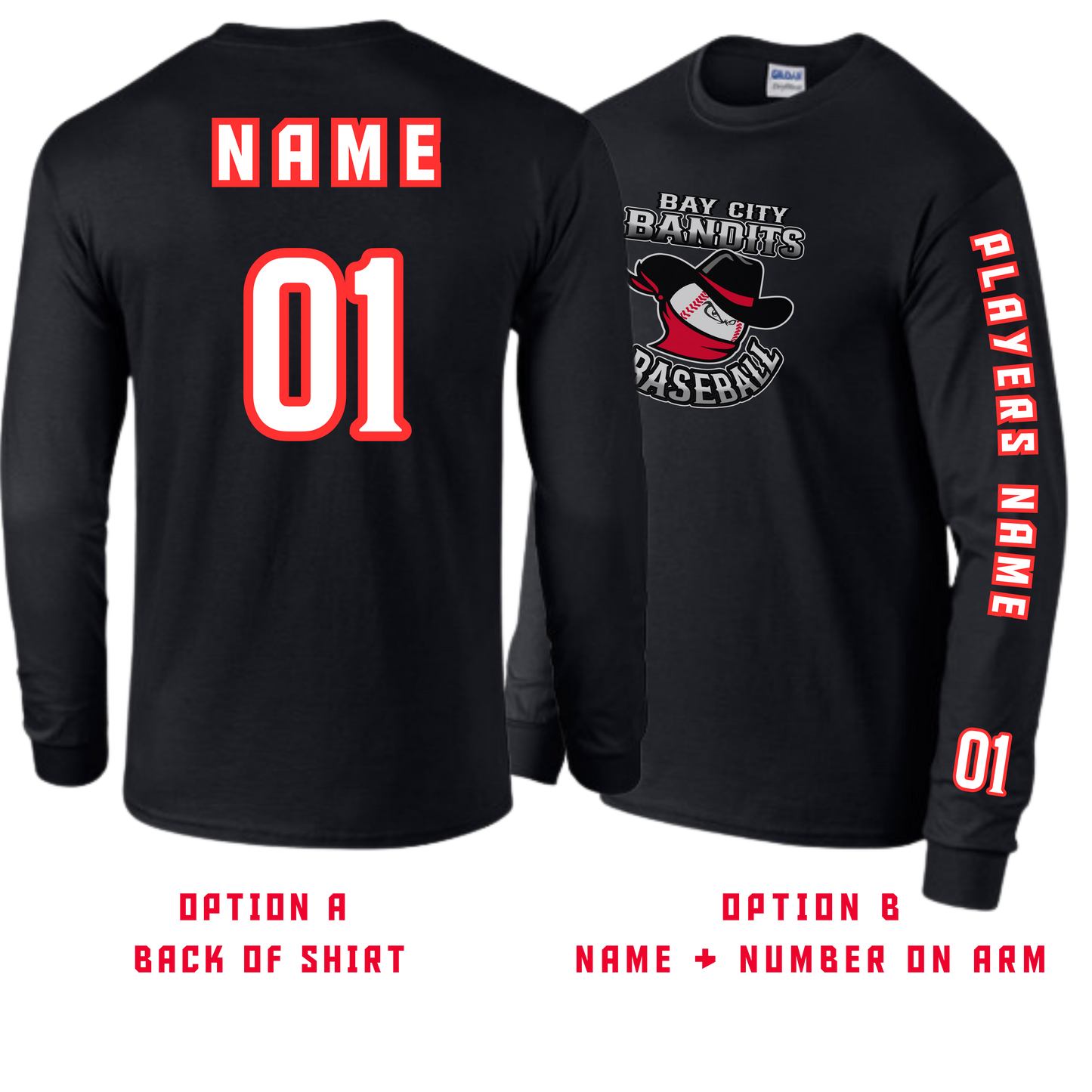 Bandits Baseball Long Sleeve Tees